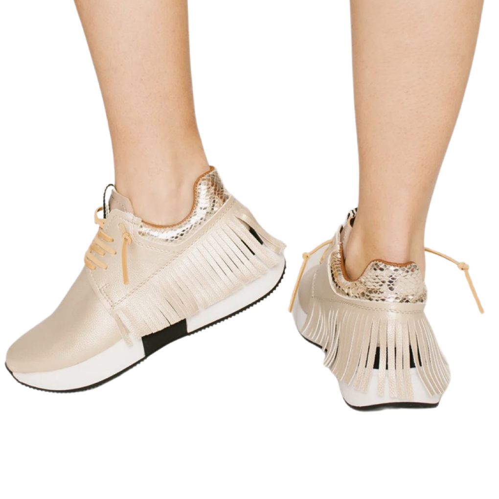 Sneakers- Shu Shop Pepa Fringed Sneaker Gold