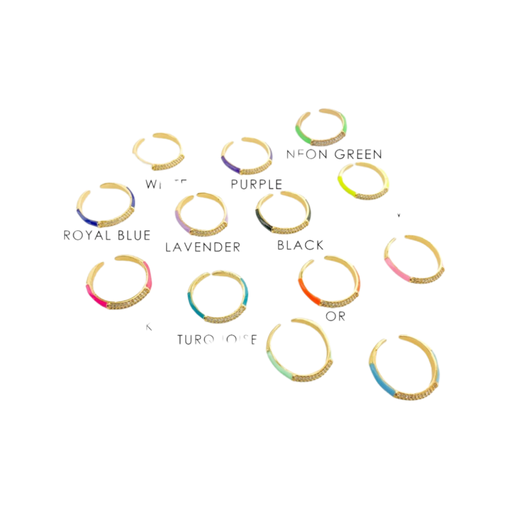 Rings- M&E Bling CZ Enamel Rings