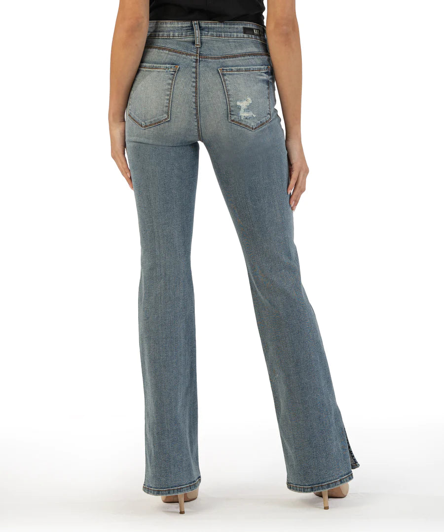 Apparel- Kut From The Kloth Ana High Rise Fab AB Flare with Side Slits Unconditional Wash