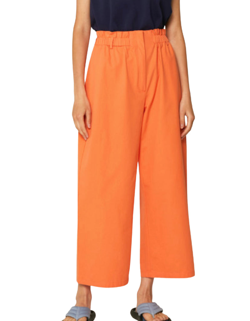 Apparel- Compania Fantastica High Waisted Twill Cropped Trousers Orange