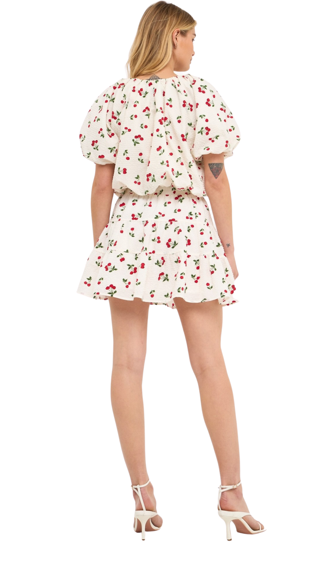 Apparel- English Factory Cherry Print Mini Skirt