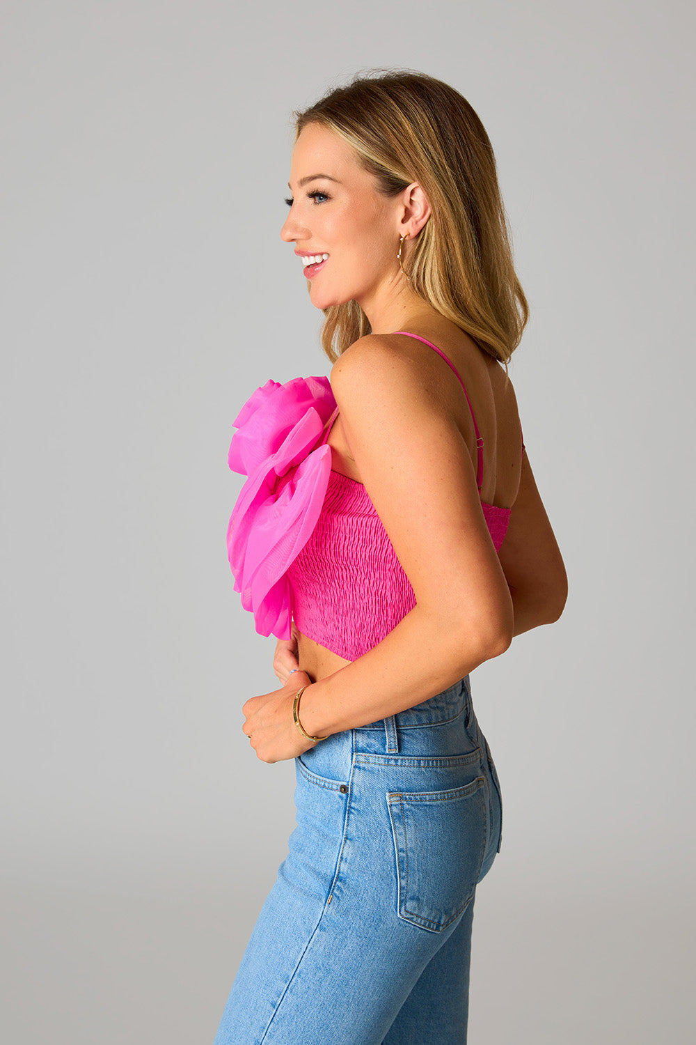 Apparel- Buddy Love Petal Flower Appliqué Tank Top