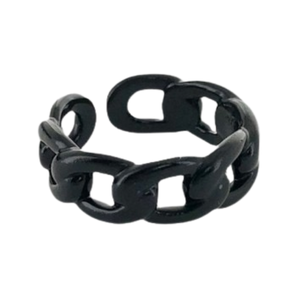 Rings- M&E Bling Enamel Chunky Curb Chain Ring