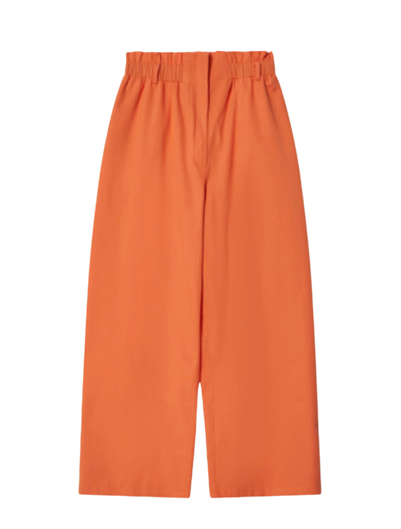 Apparel- Compania Fantastica High Waisted Twill Cropped Trousers Orange