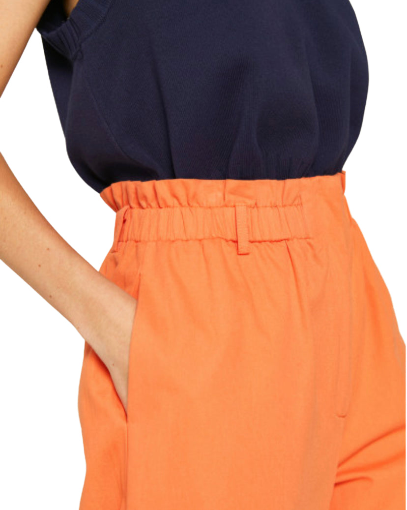 Apparel- Compania Fantastica High Waisted Twill Cropped Trousers Orange