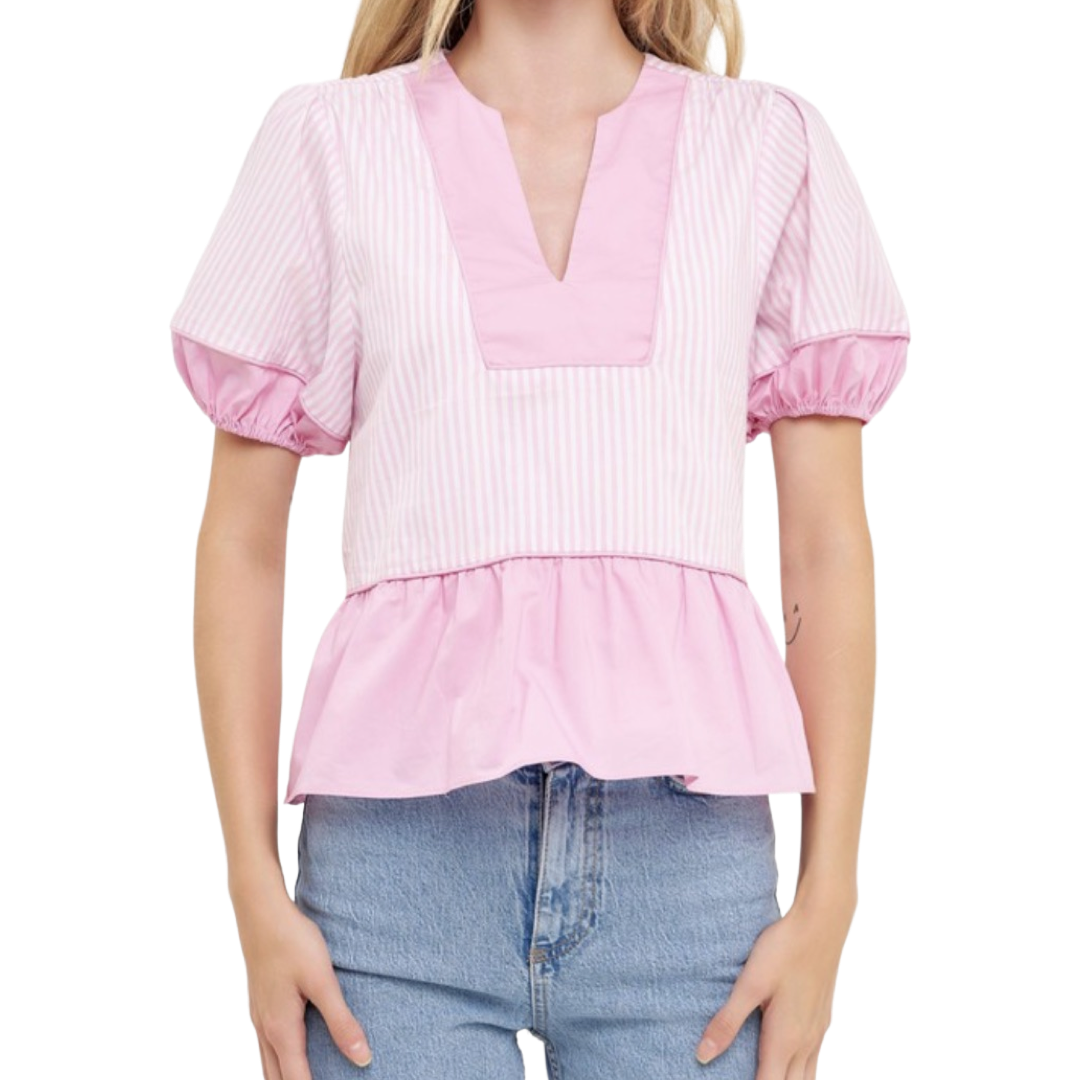 Apparel- English Factory Contrast Detail Top