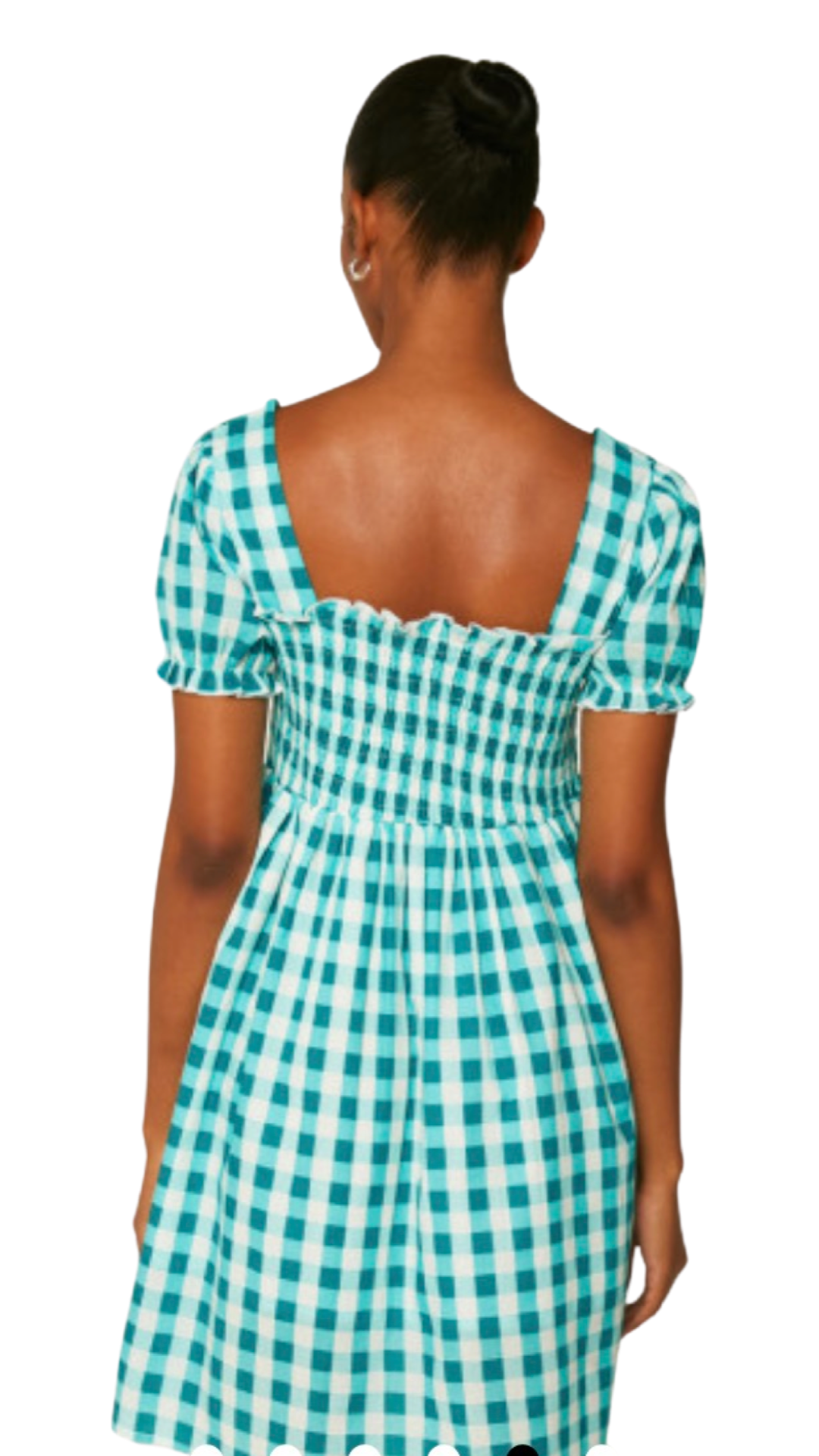 Apparel- Compania Fantastica Blue Gingham Smocked Mini Dress
