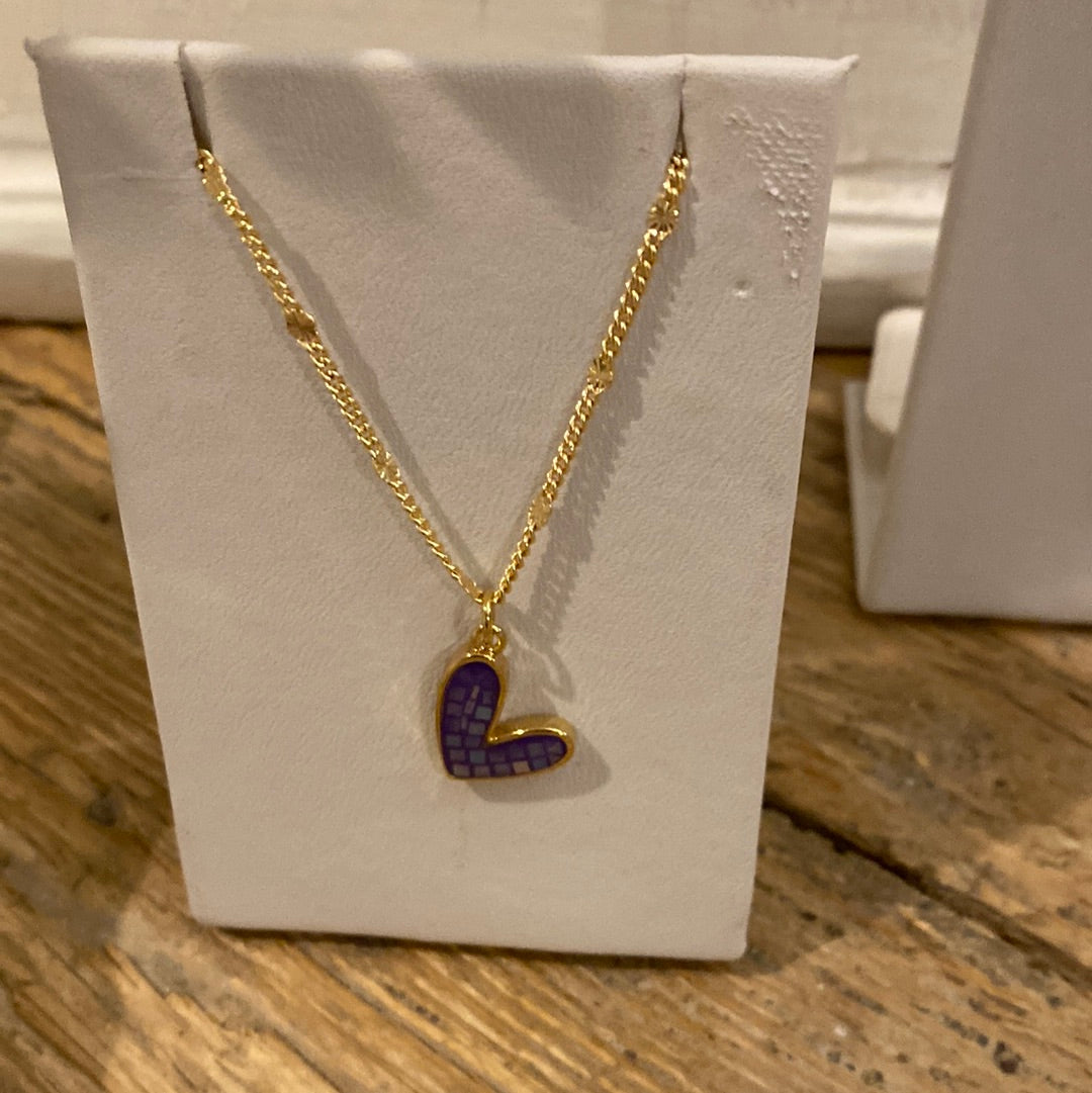 Necklaces- M&E Bling Dainty Opal Heart Necklace