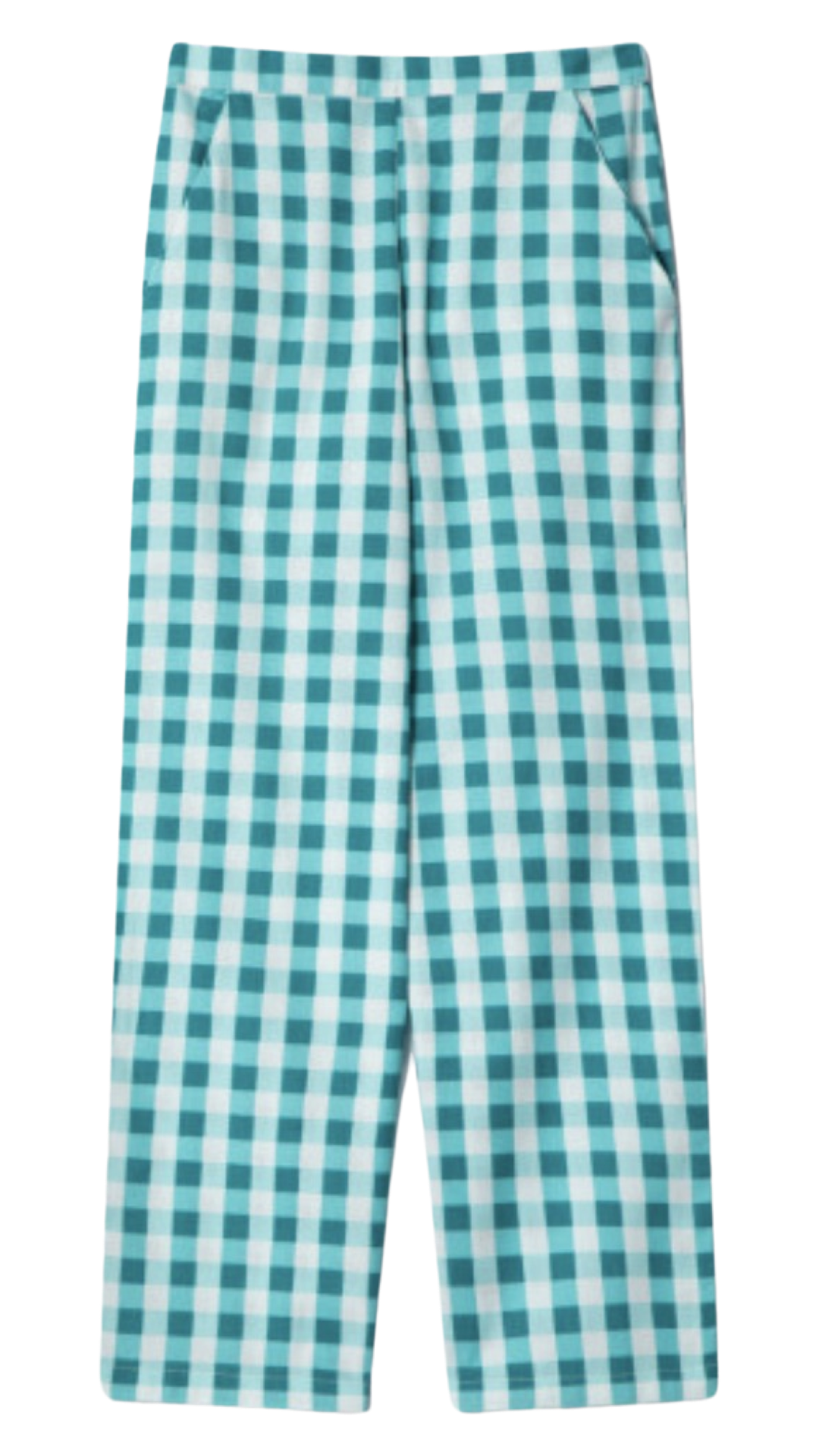 Apparel- Compania Fantastica Blue Gingham Cropped Pants