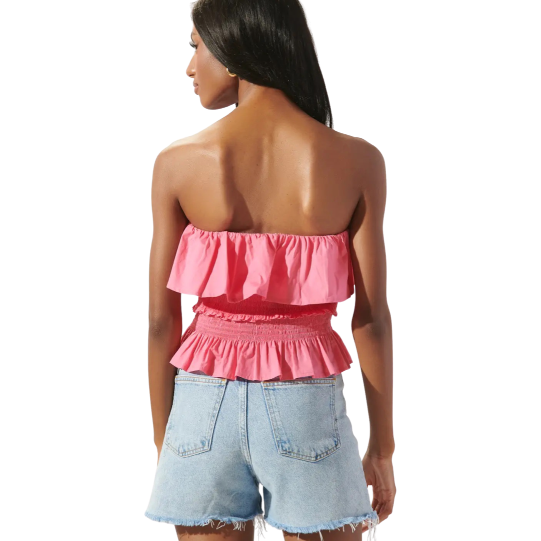 Apparel- Sugarlips Vista Smocked Ruffle Tube Top