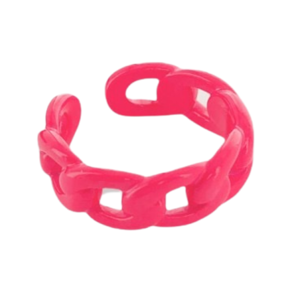Rings- M&E Bling Enamel Chunky Curb Chain Ring