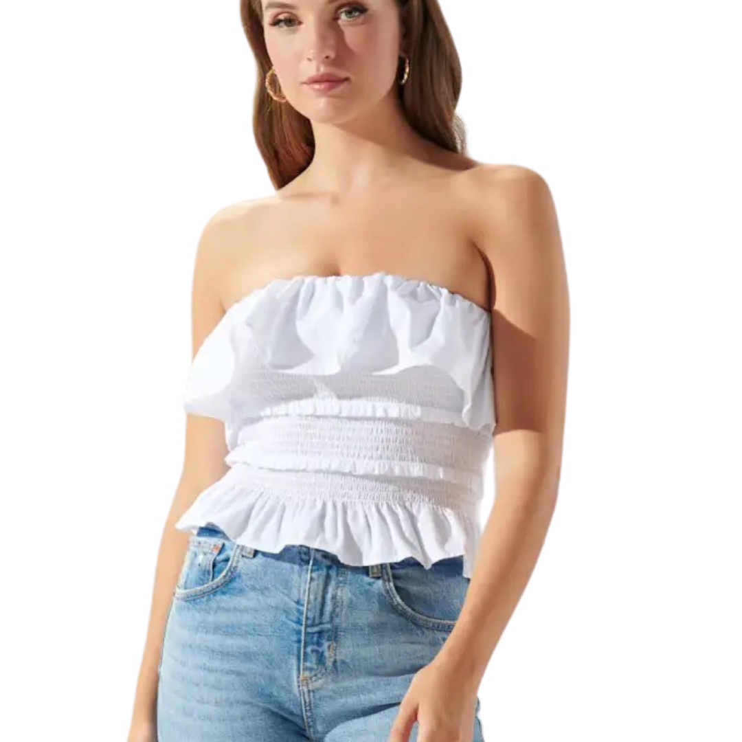 Apparel- Sugarlips Vista Smocked Ruffle Tube Top