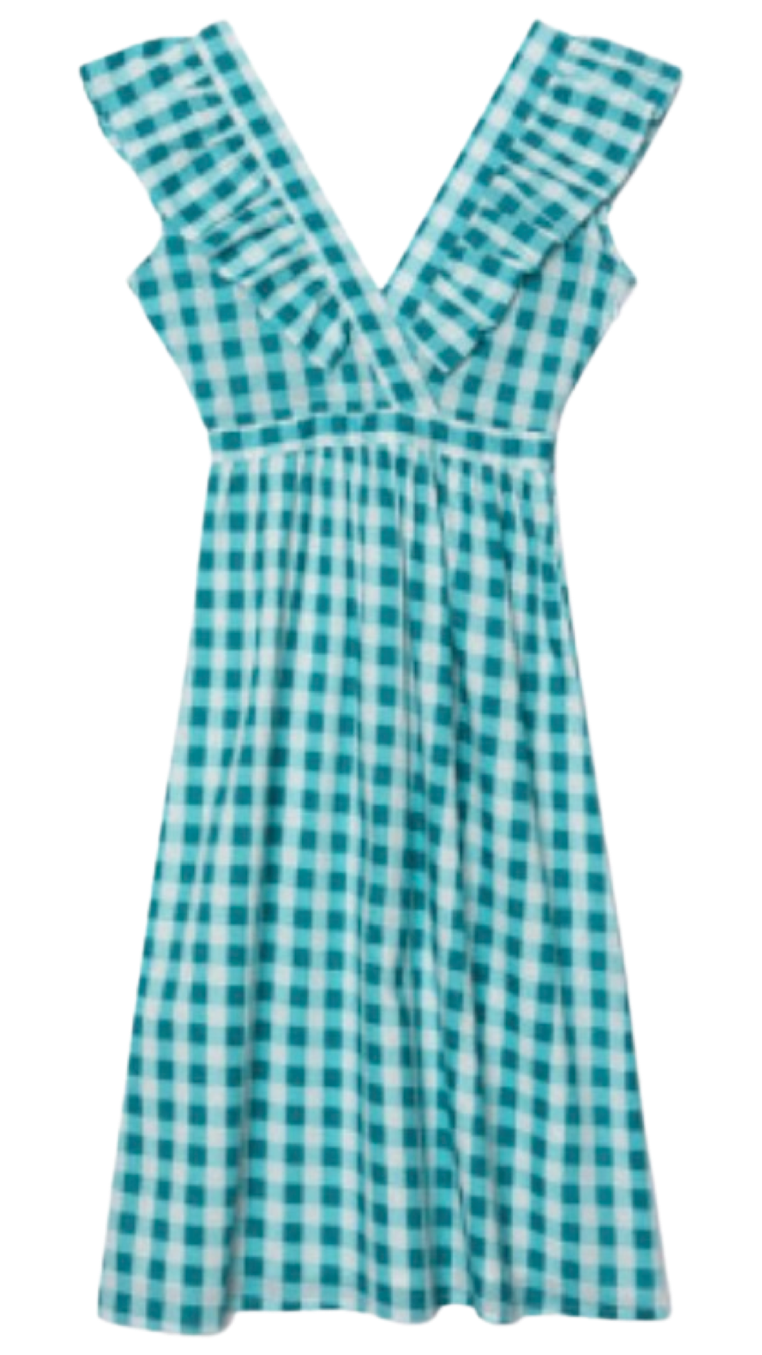 Apparel- Compania Fantastica Blue Gingham Midi Dress
