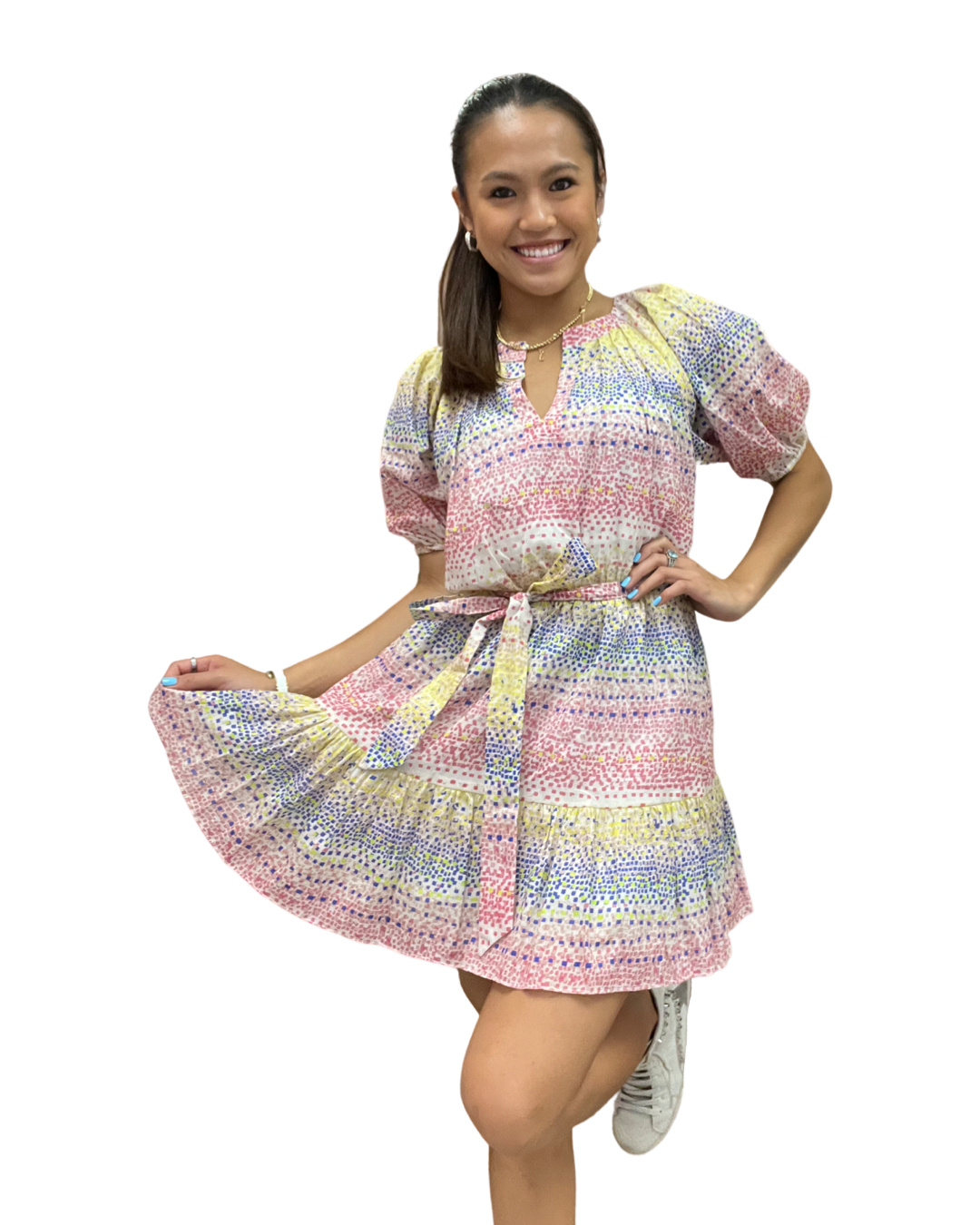 Apparel- Willa Story Puff Sleeve Confetti Dress