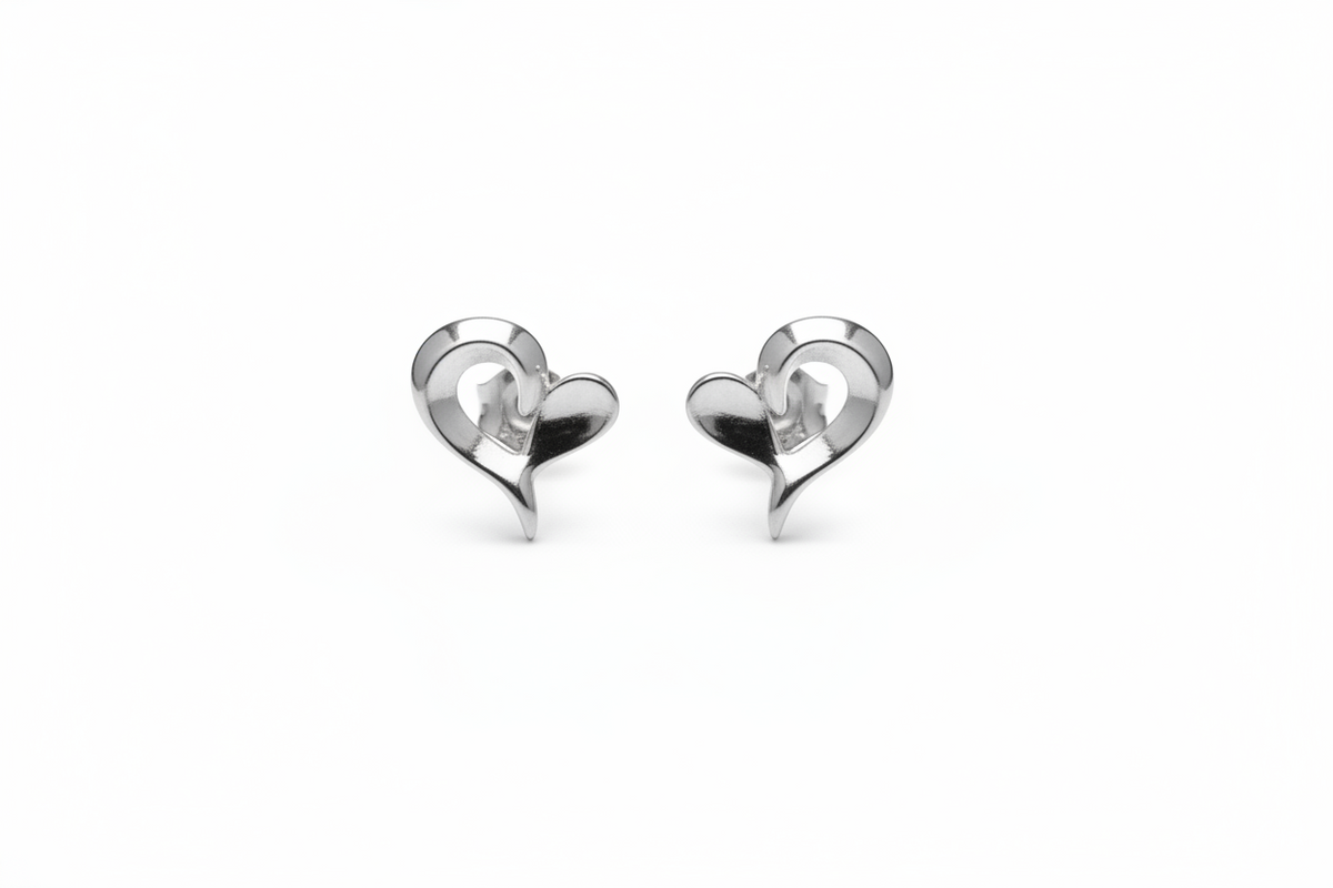 Earrings- M&E Bling Heart Shaped Studs