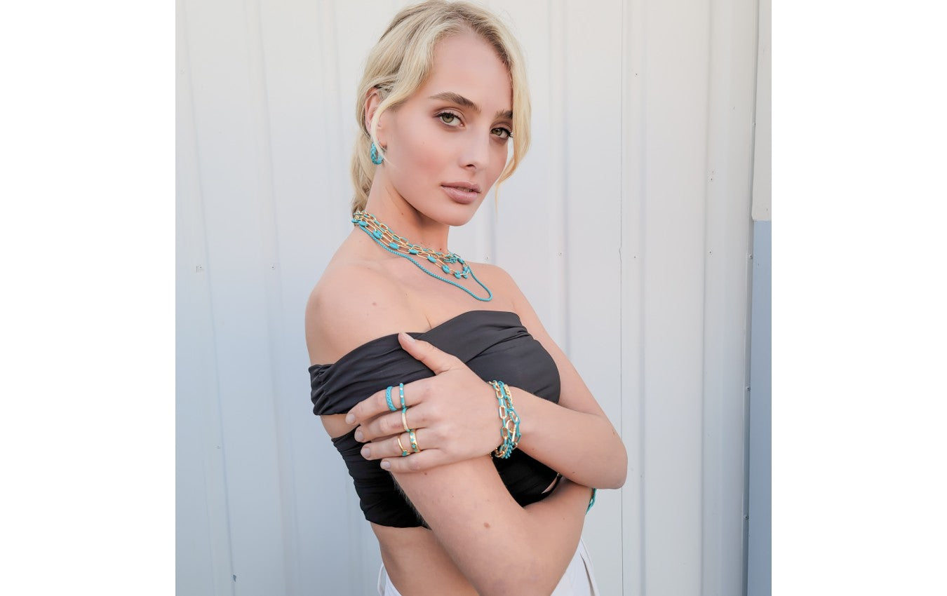 Rings- M&E Bling CZ 5 Stud Enamel Rings