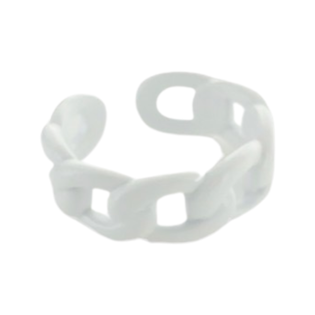 Rings- M&E Bling Enamel Chunky Curb Chain Ring