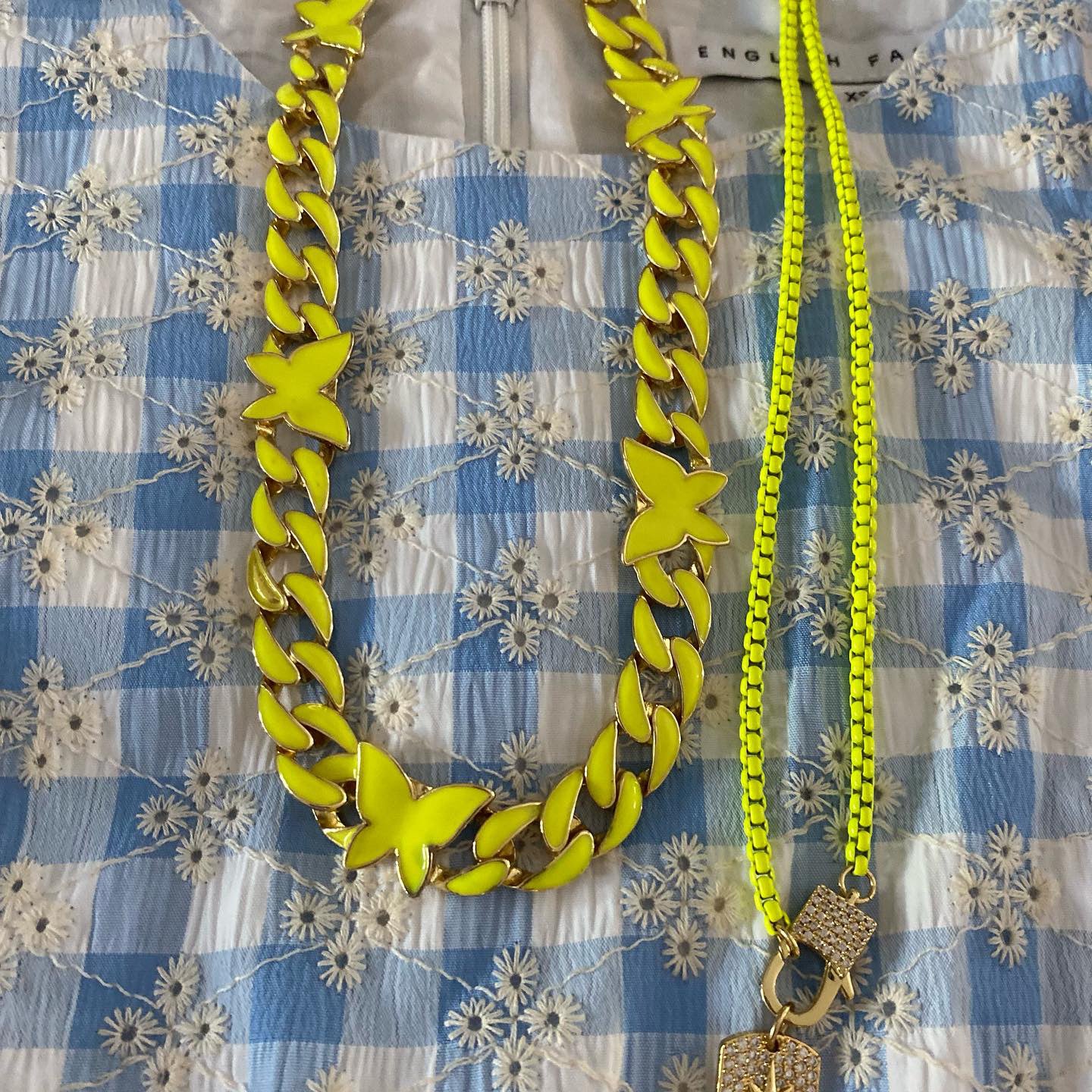 Melania Clara Fly High Butterfly Enamel Necklace