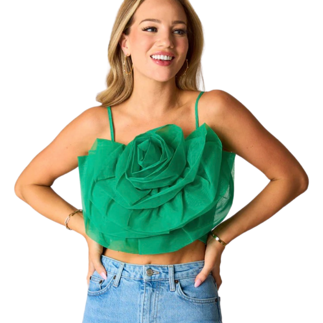 Apparel- Buddy Love Petal Flower Appliqué Tank Top