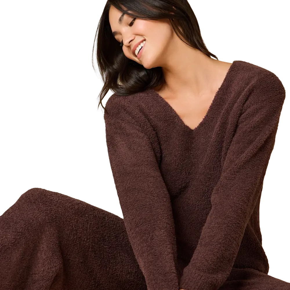 Apparel- Softies Marshmallow V Neck Lounge Set
