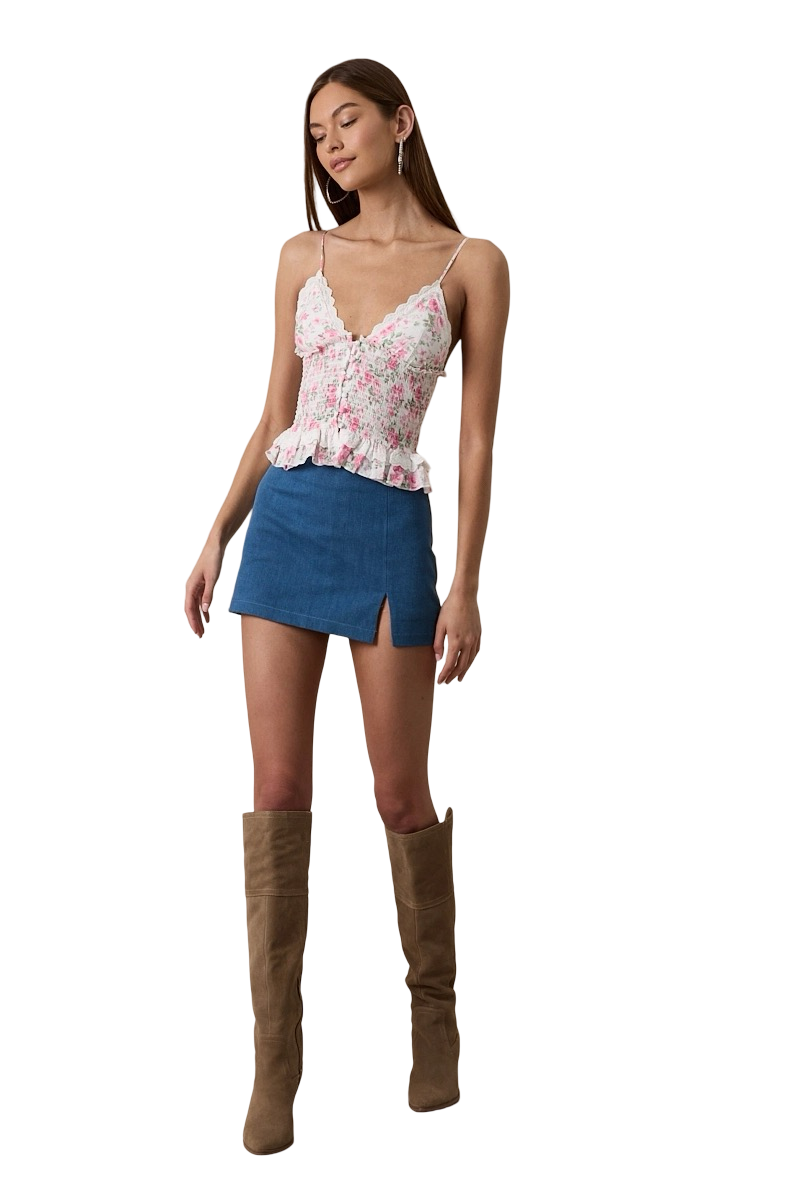 Apparel- Sky to Moon Slim Fit Denim Mini Skirt