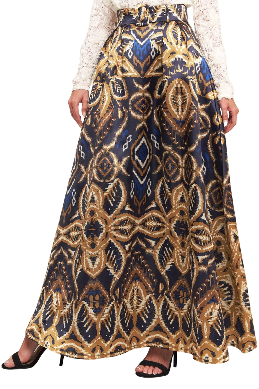 Apparel- Flying Tomato Pattern Woven Maxi Skirt