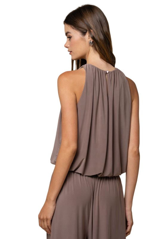 LALAVON Bubble Hem Sleeveless Top