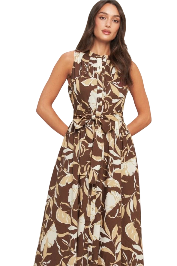 Apparel- Flying Tomato Floral Sleeveless Woven Dress