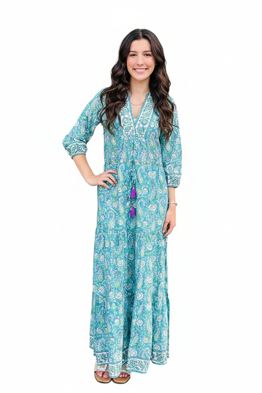 Piccola Mara Cinch Waist Maxi Dress