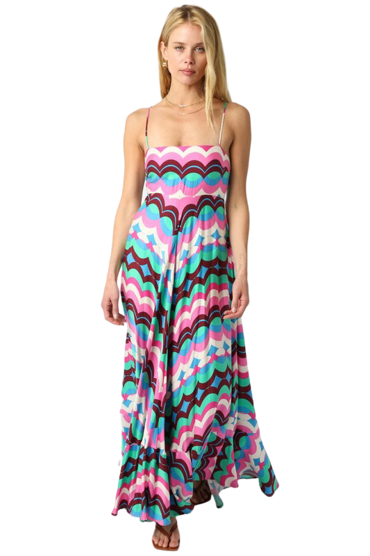 Apparel-Olivaceous Multi Maxi Dress