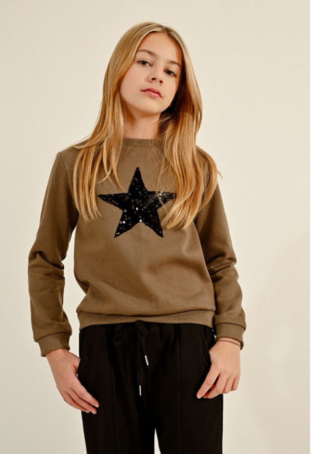 Girls-Molly Bracken Girl Sequin Star Sweatshirt