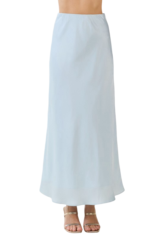 TCEC Solid Satin Maxi Skirt