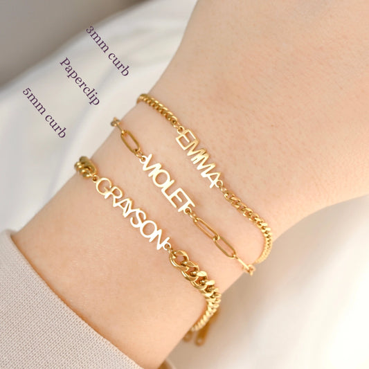 Bracelets- 18k Gold Personalized Name Bracelet