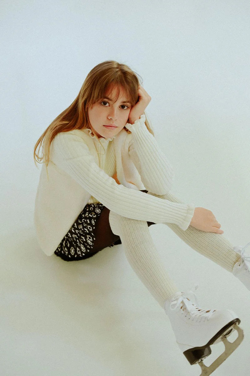 Girls-Molly Bracken Girl Ruffled Ribbed Top