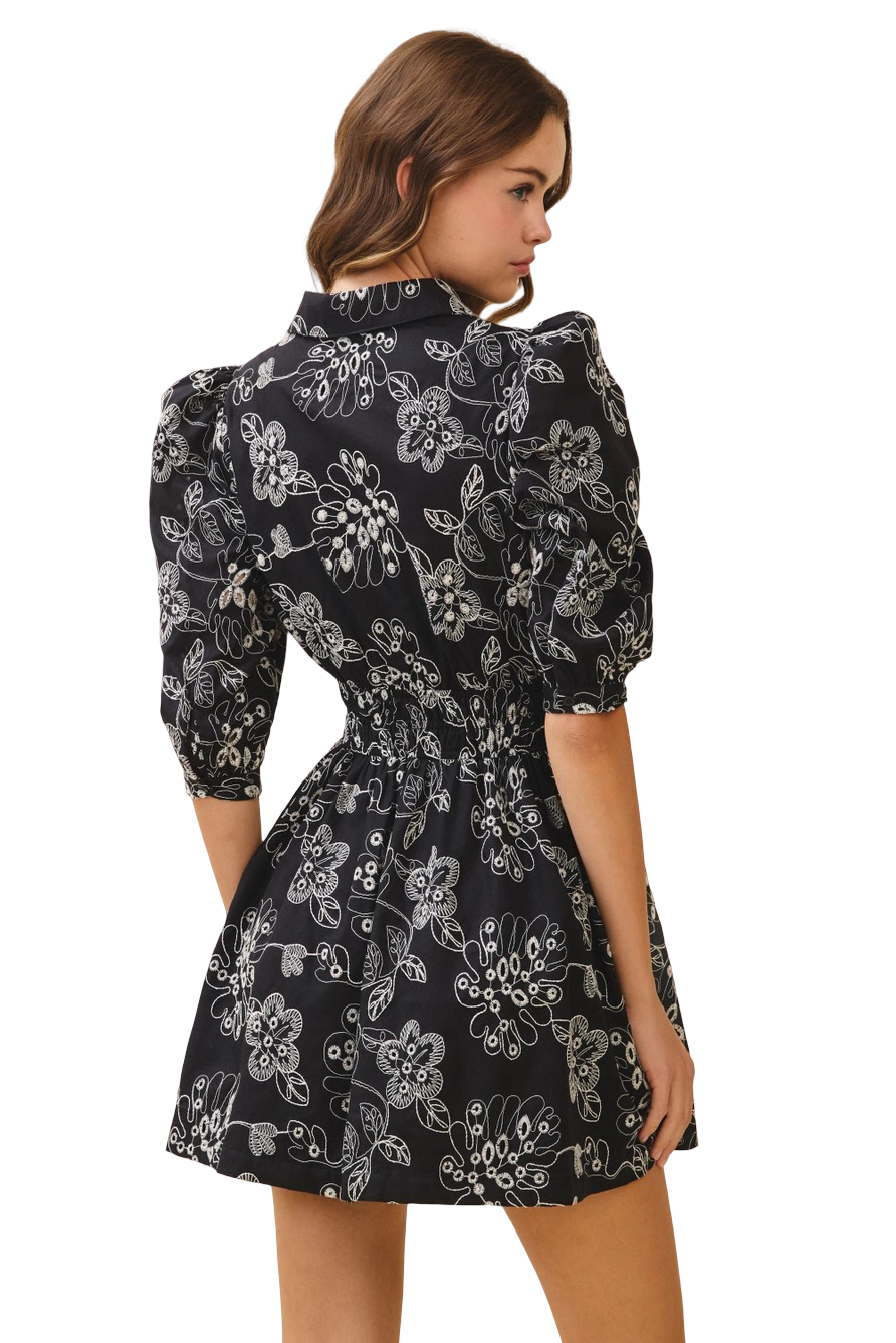 Apparel- TCEC Floral Collard Neck Mini Dress