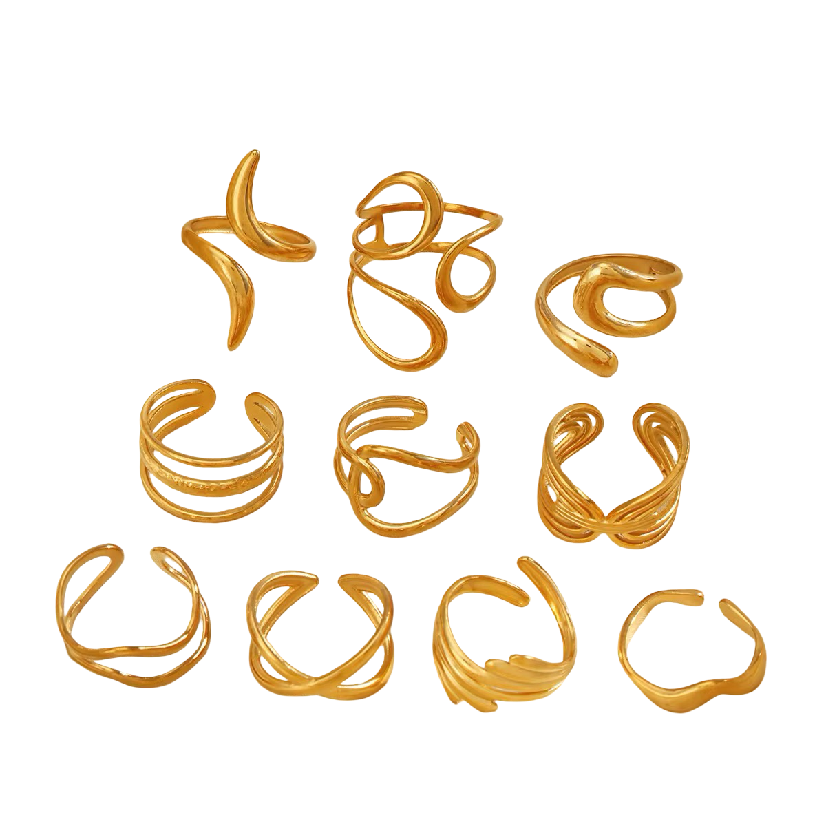 Rings- M&E Bling Gold Plated Stainless Steel Ring