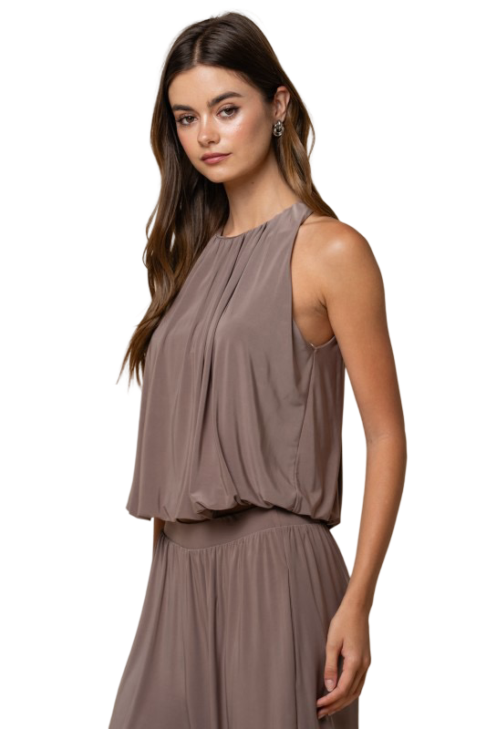 LALAVON Bubble Hem Sleeveless Top