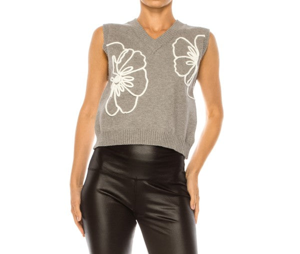 Apparel-Mermaid Embroidered Sweater Vest