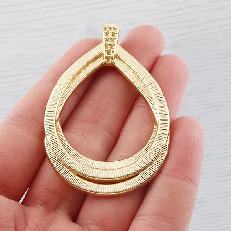 Pendants- M&E Bling Large Gold Dangle Pendant