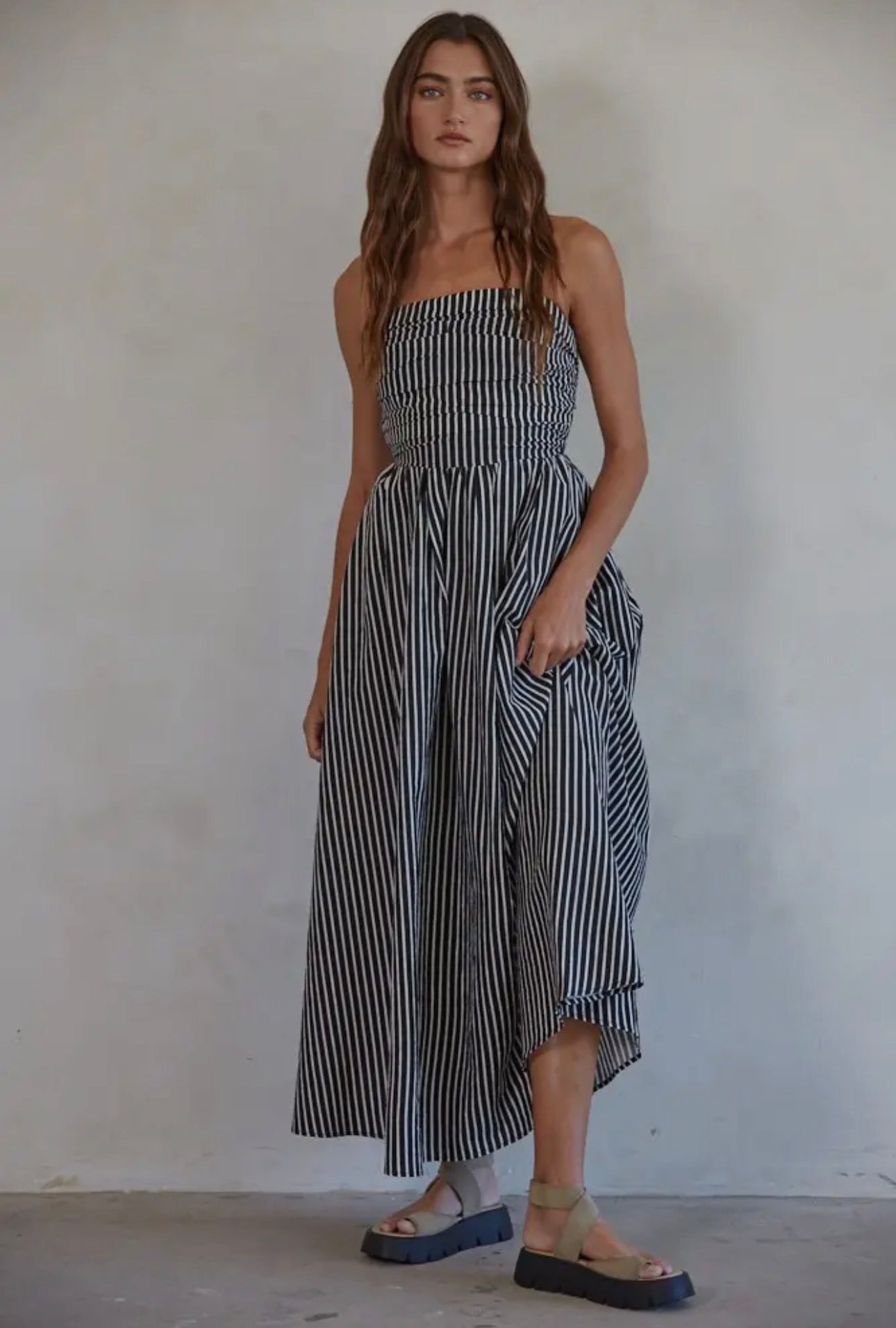 Apparel- By Together Promenade Striped Tube Maxi Dress