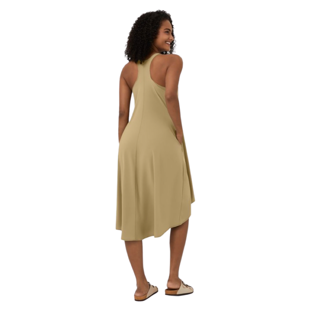 Apparel- Halara Breezeful* Backless Racerback Side Pocket High Low Midi  Dress