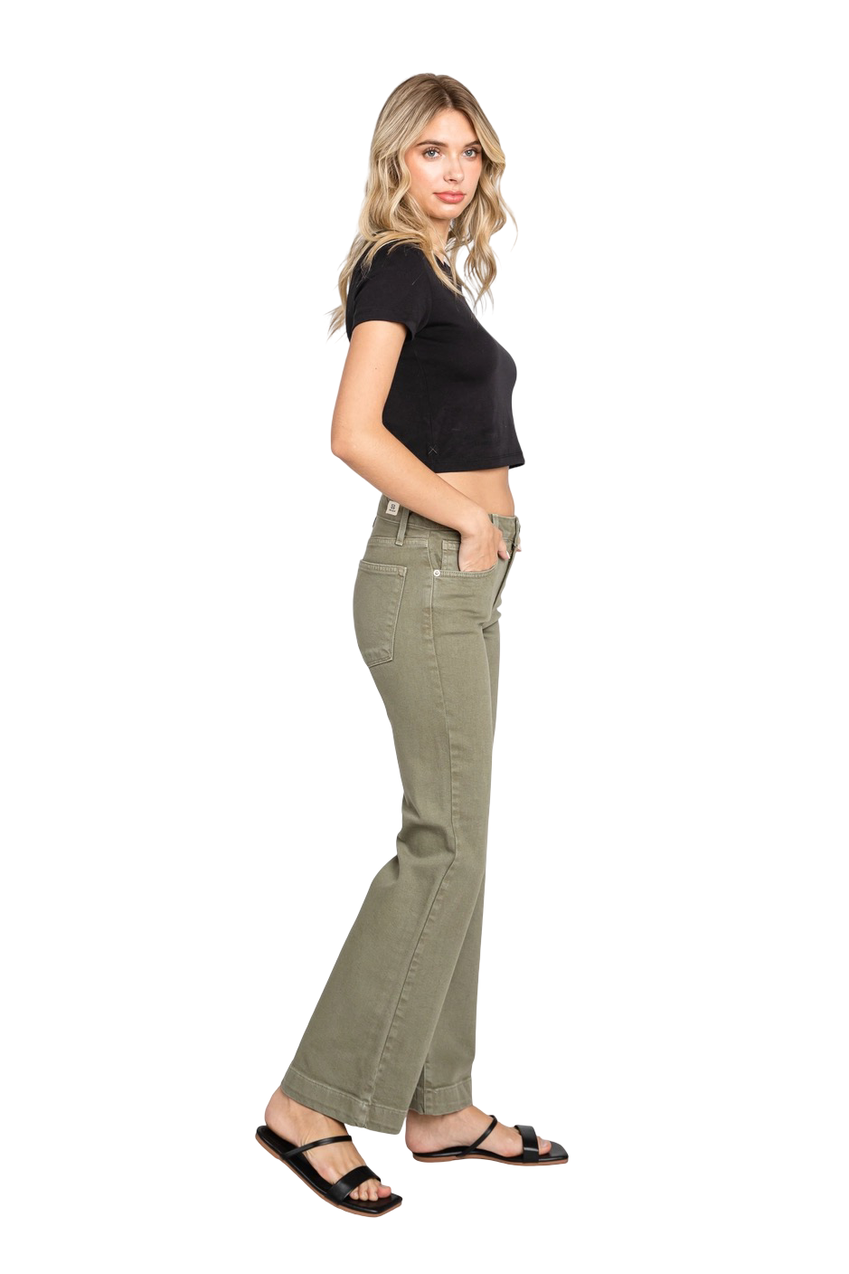 Apparel- Letter To Juliet Sisily Wide Hem Cropped Flare Jeans