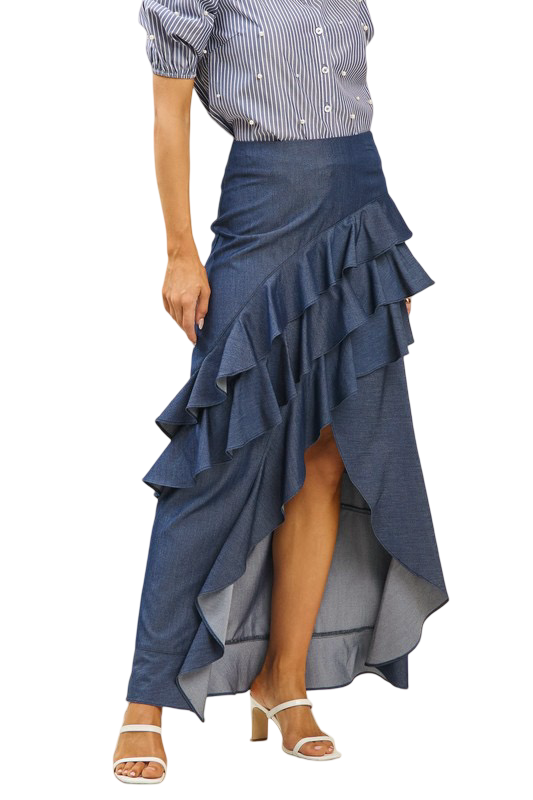Apparel- Able Midi Slit Front Skirt