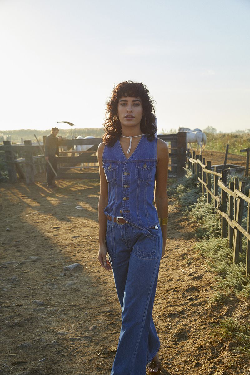 Apparel- Molly Bracken Wide Leg Blue Denim Pants