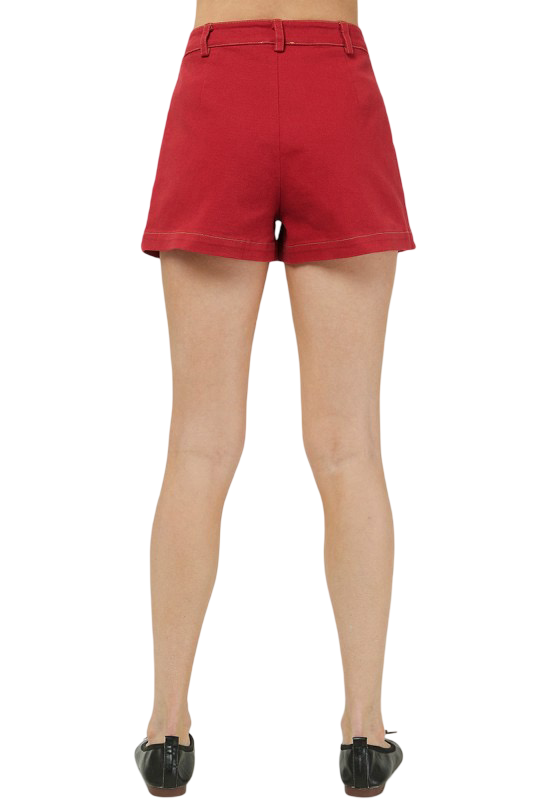 Needii Twill Shorts With Pleats