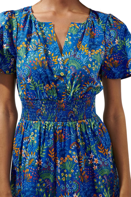 Apparel- Sugarlips Ruya Floral Palmer Poplin Tiered Maxi Dress