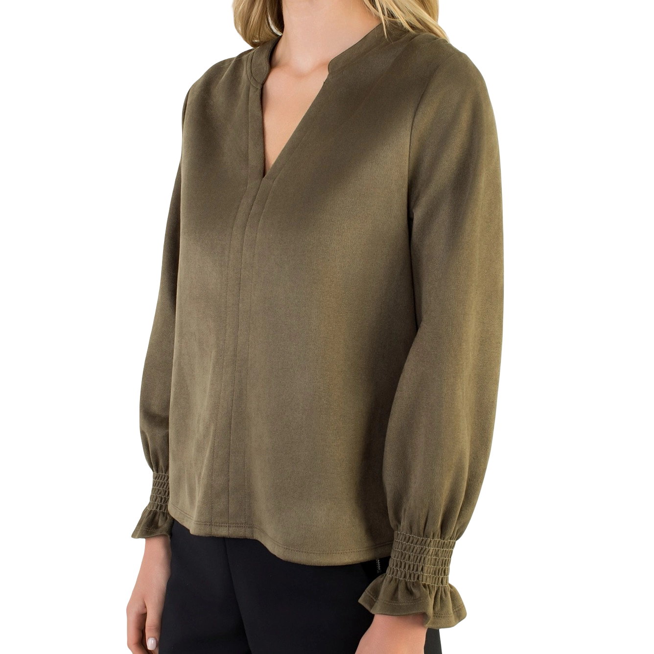 Apparel- THML Long Sleeve V Neck  Top