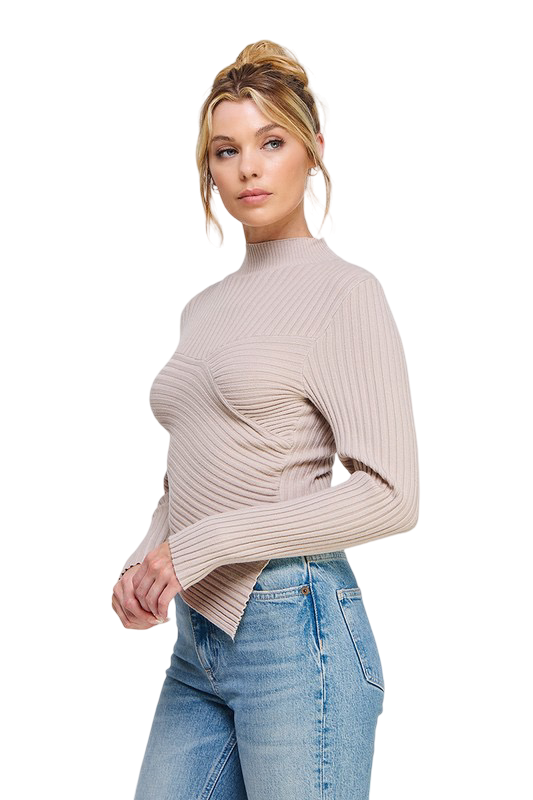 Apparel-Allie Rose Fine Gauge Asymmetrical Top