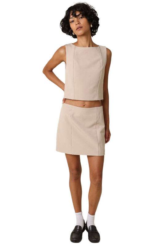 Olivaceous Blair Tailored  Mini Skirt