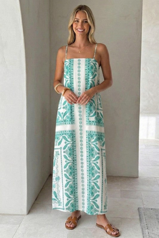 Sundayup Paisley Strap Maxi Dress
